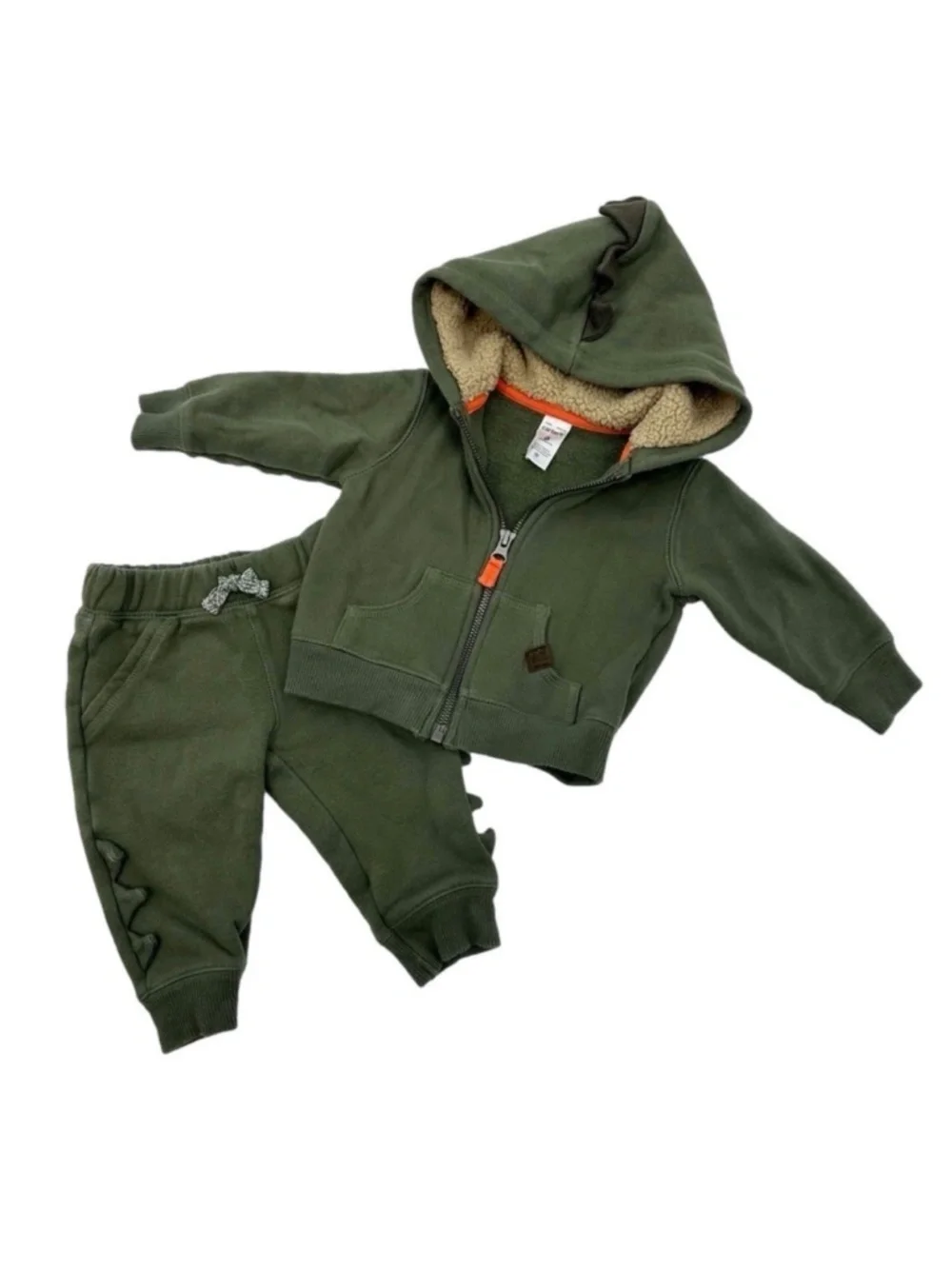 Carter's Green Dinosaur Hoodie and Sweatpants Set 6 Months